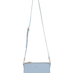 Borsa a spalla da donna 100% pelle vegana PU 711-2PT-LIGHT BLUE Diana&co