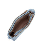Borsa a spalla da donna 100% pelle vegana PU 711-2PT-LIGHT BLUE Diana&co
