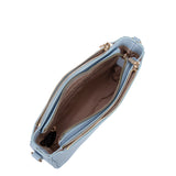Borsa a spalla da donna 100% pelle vegana PU 711-2PT-LIGHT BLUE Diana&co