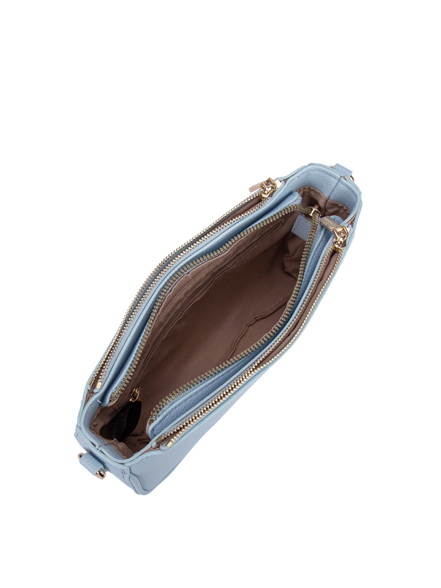 Borsa a spalla da donna 100% pelle vegana PU 711-2PT-LIGHT BLUE Diana&co