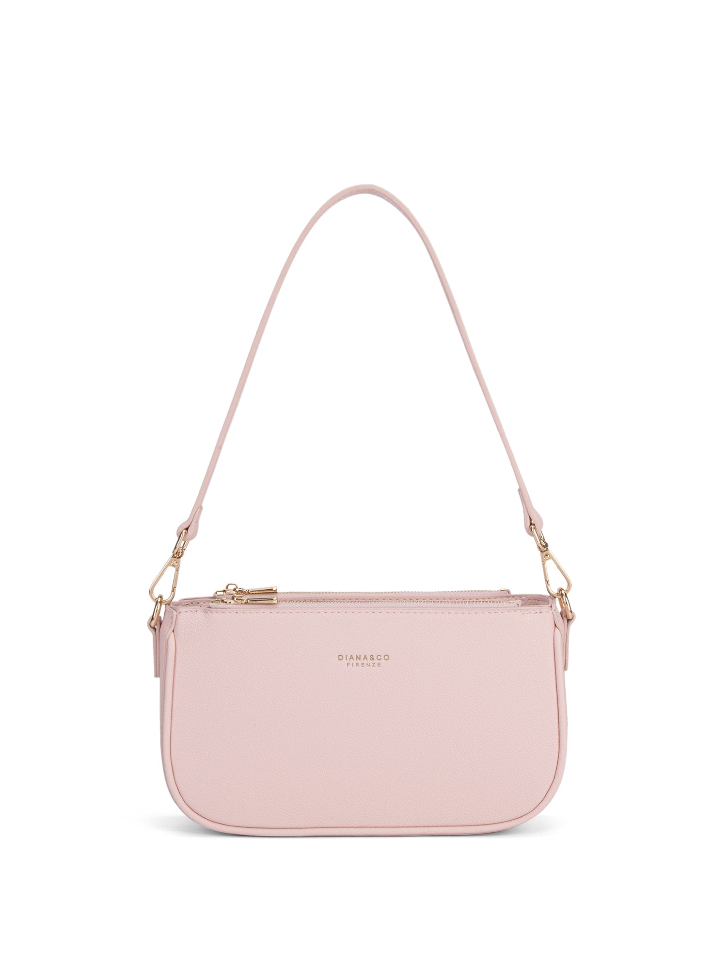 Borsa a spalla da donna 100% pelle vegana PU 711-2PT-LIGHT PINK Diana&co
