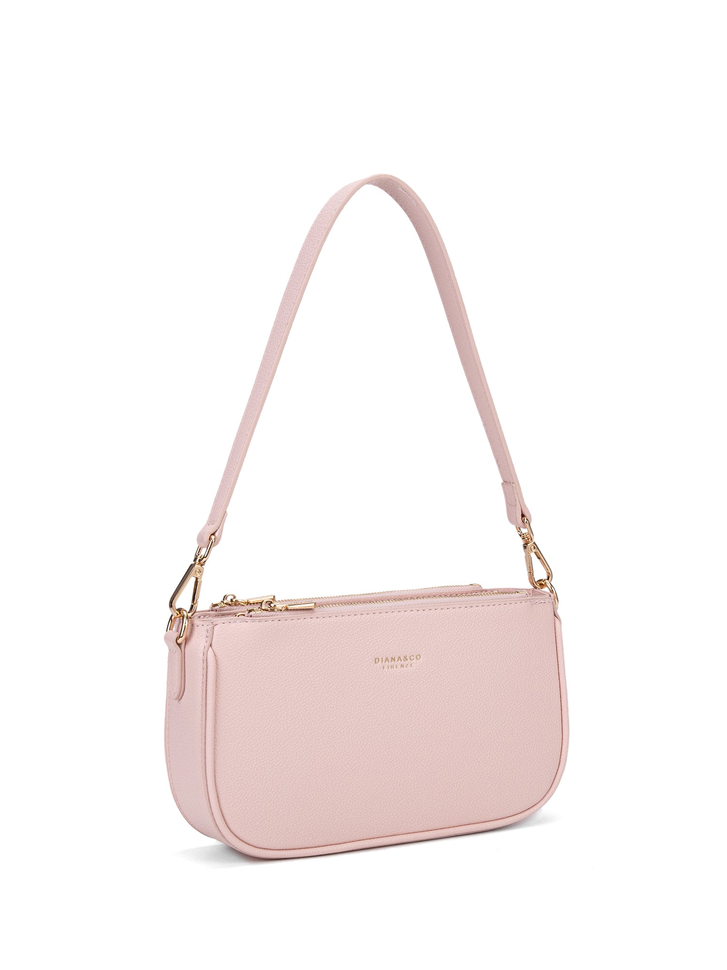 Borsa a spalla da donna 100% pelle vegana PU 711-2PT-LIGHT PINK Diana&co