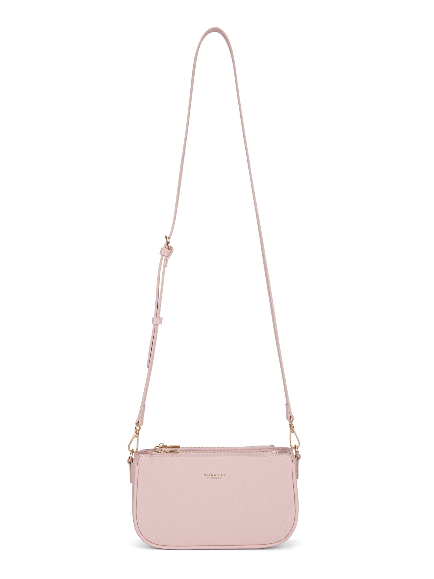Borsa a spalla da donna 100% pelle vegana PU 711-2PT-LIGHT PINK Diana&co