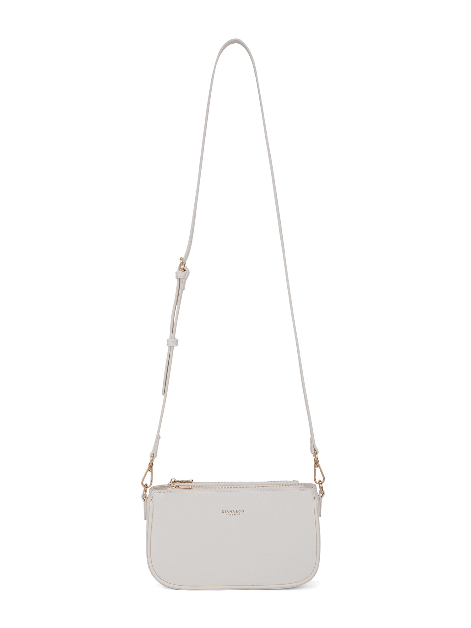 Borsa a spalla da donna 100% pelle vegana PU 711-2PT-WHITE Diana&co