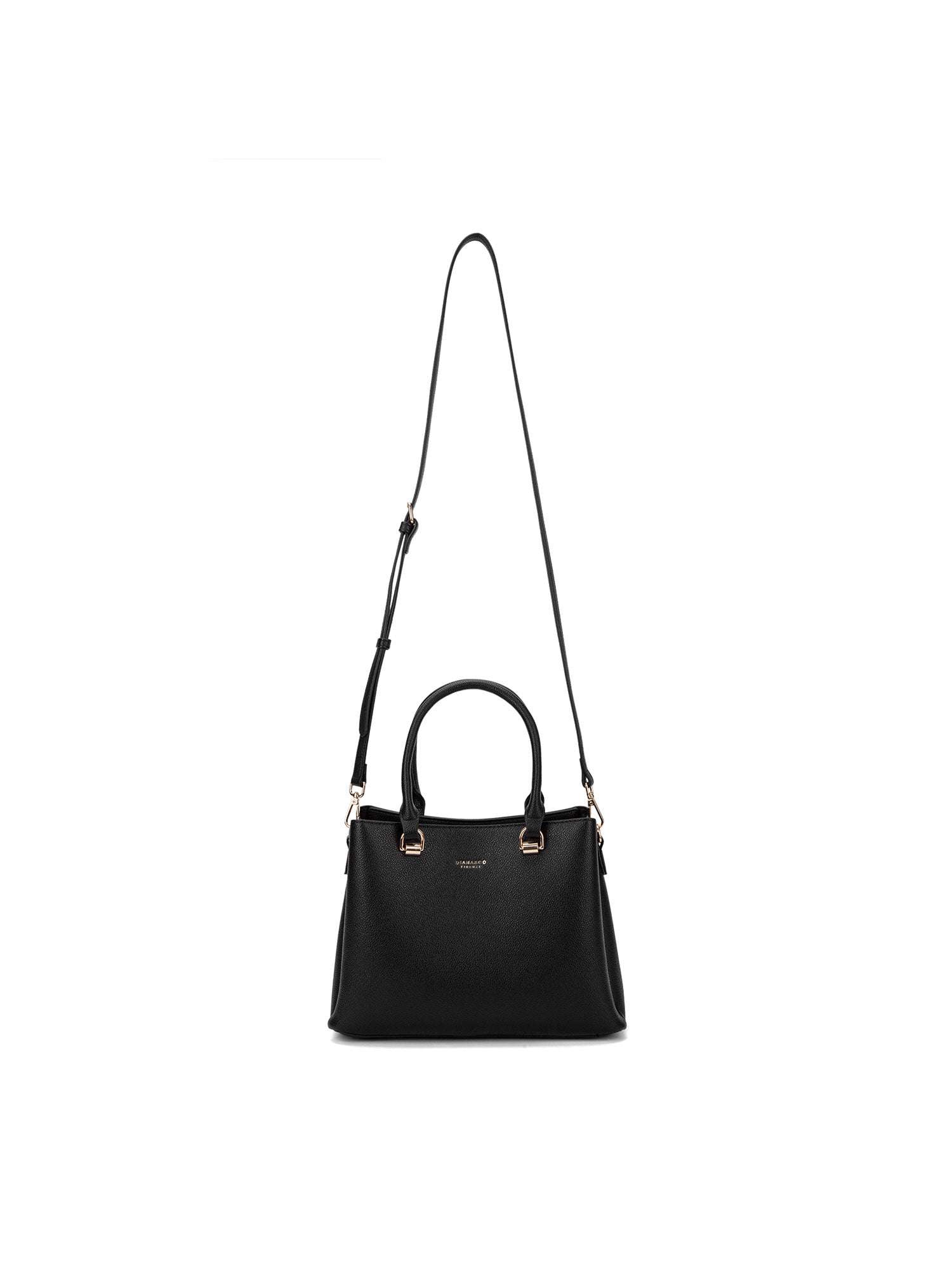 Borsa a mano da donna 100% pelle vegana PU 711-4PT-BLACK Diana&co