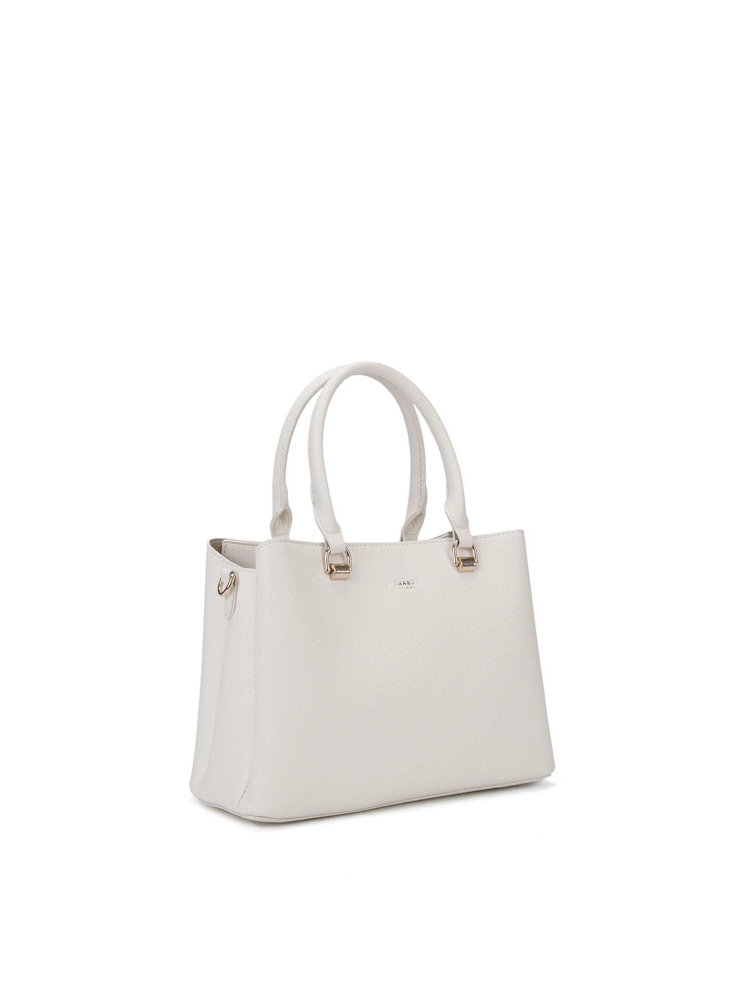 Borsa a mano da donna 100% pelle vegana PU 711-4PT-WHITE Diana&co