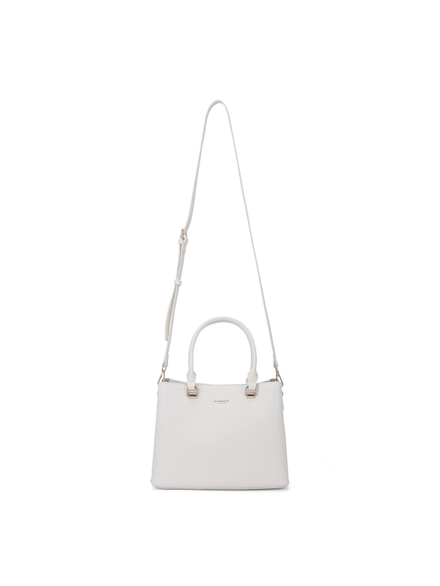 Borsa a mano da donna 100% pelle vegana PU 711-4PT-WHITE Diana&co