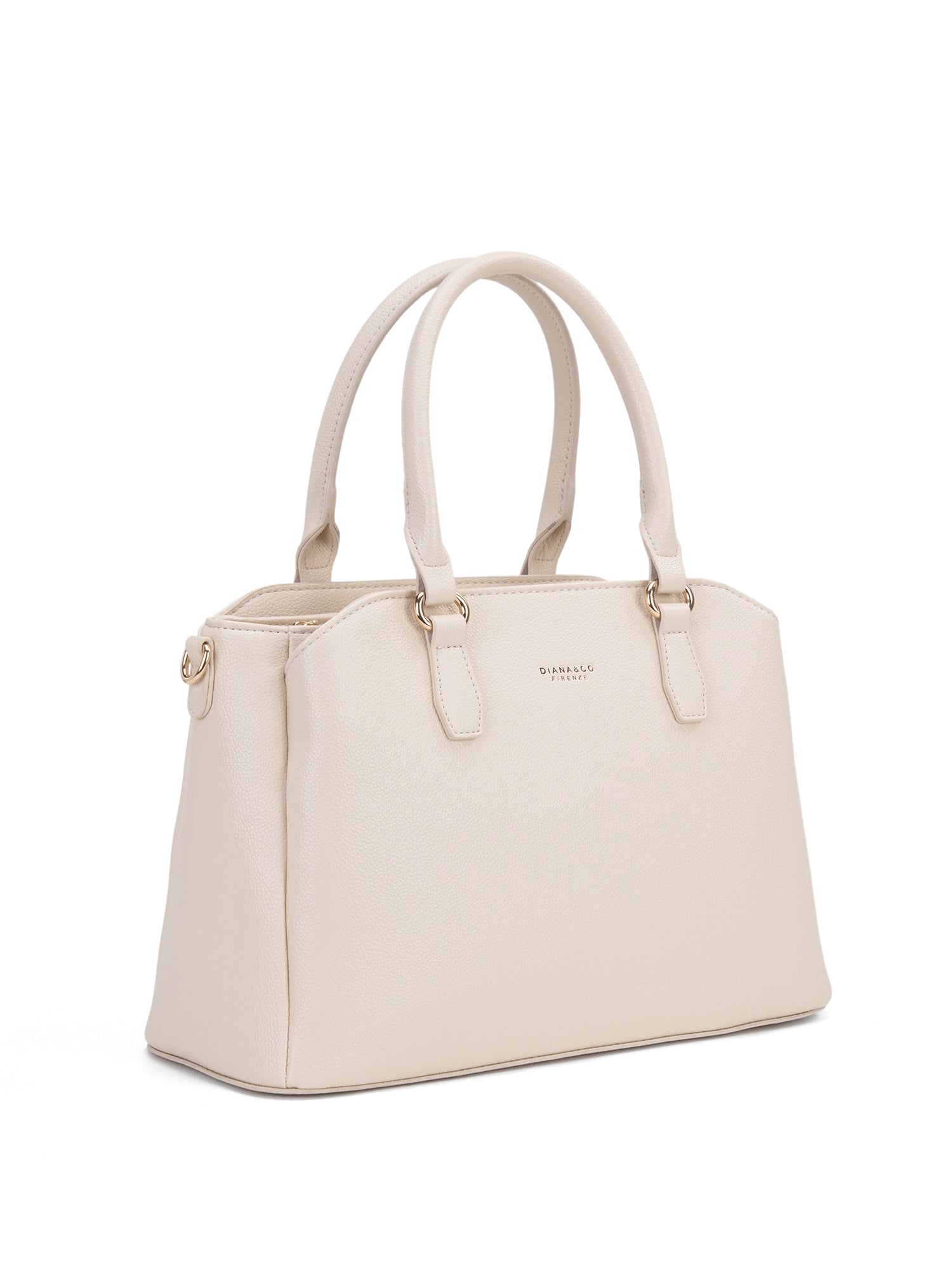 Borsa a mano da donna 100% pelle vegana PU 711-5PT-BEIGE Diana&co