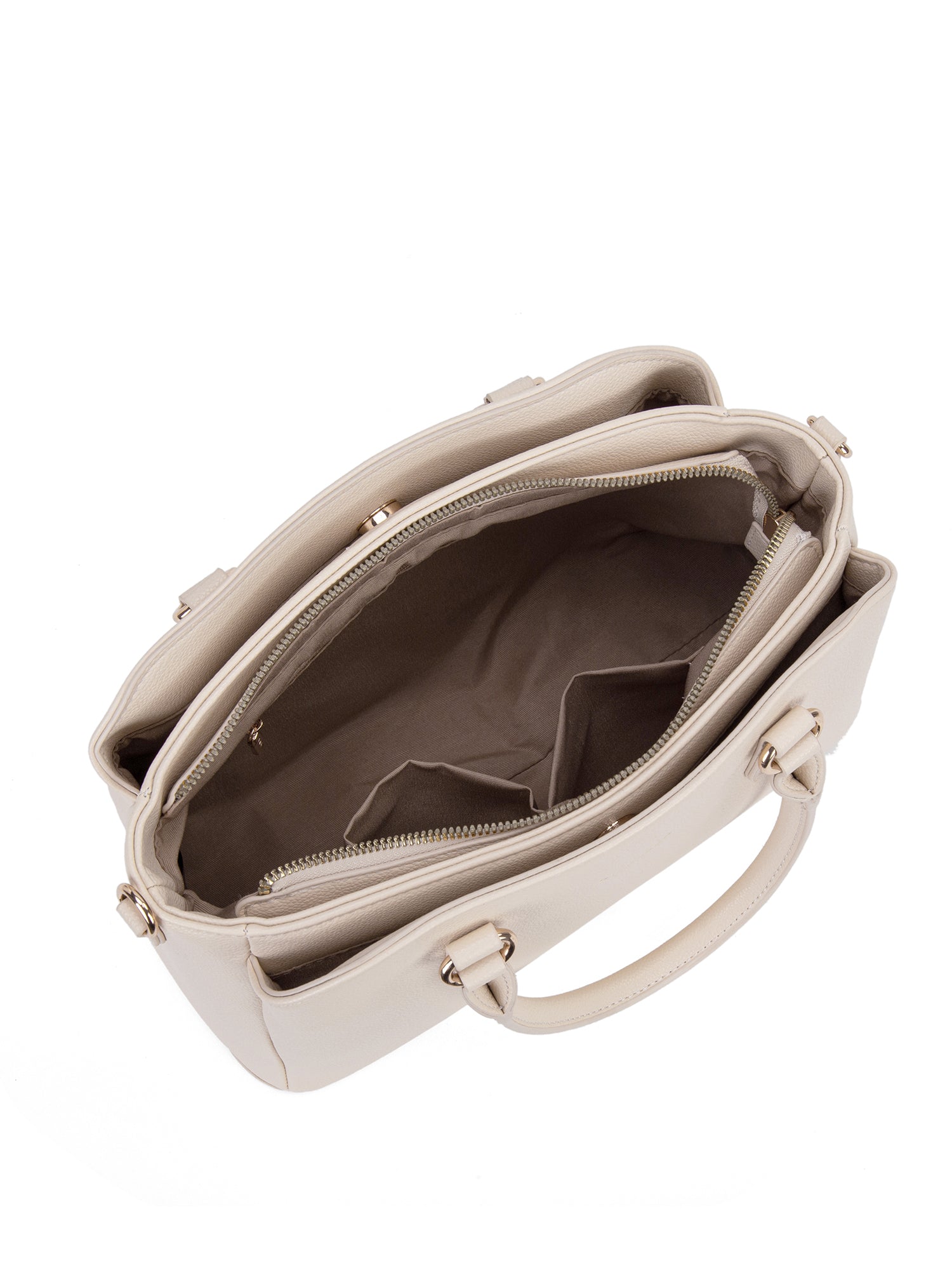 Borsa a mano da donna 100% pelle vegana PU 711-5PT-BEIGE Diana&co
