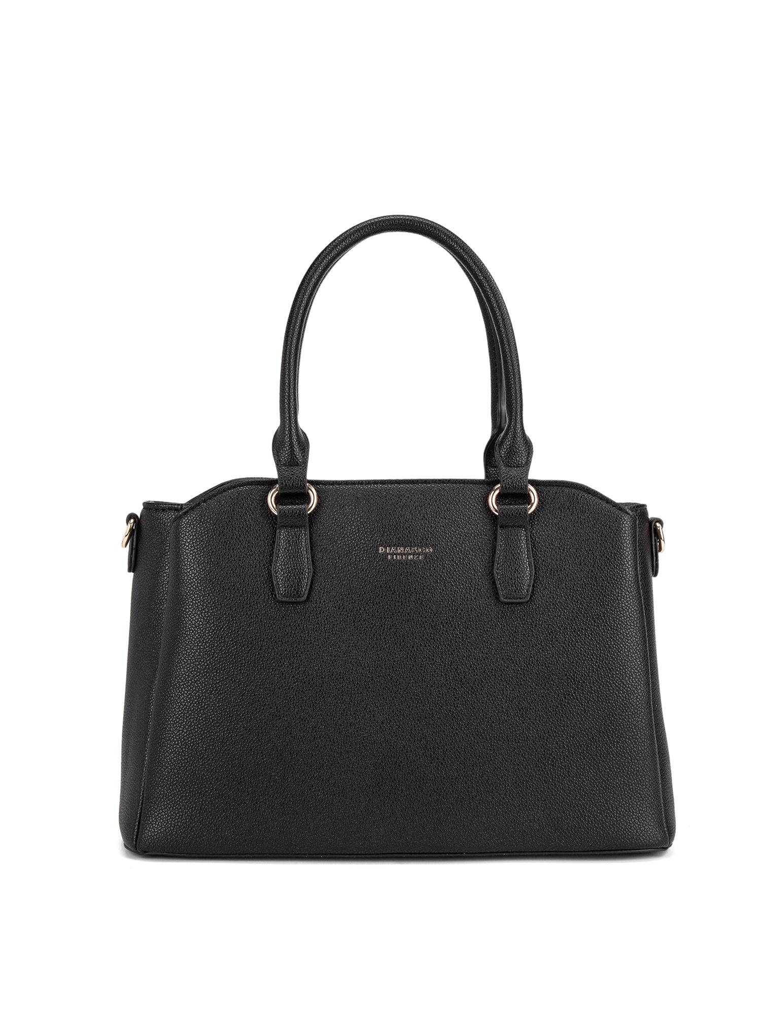 Borsa a mano da donna 100% pelle vegana PU 711-5PT-BLACK Diana&co