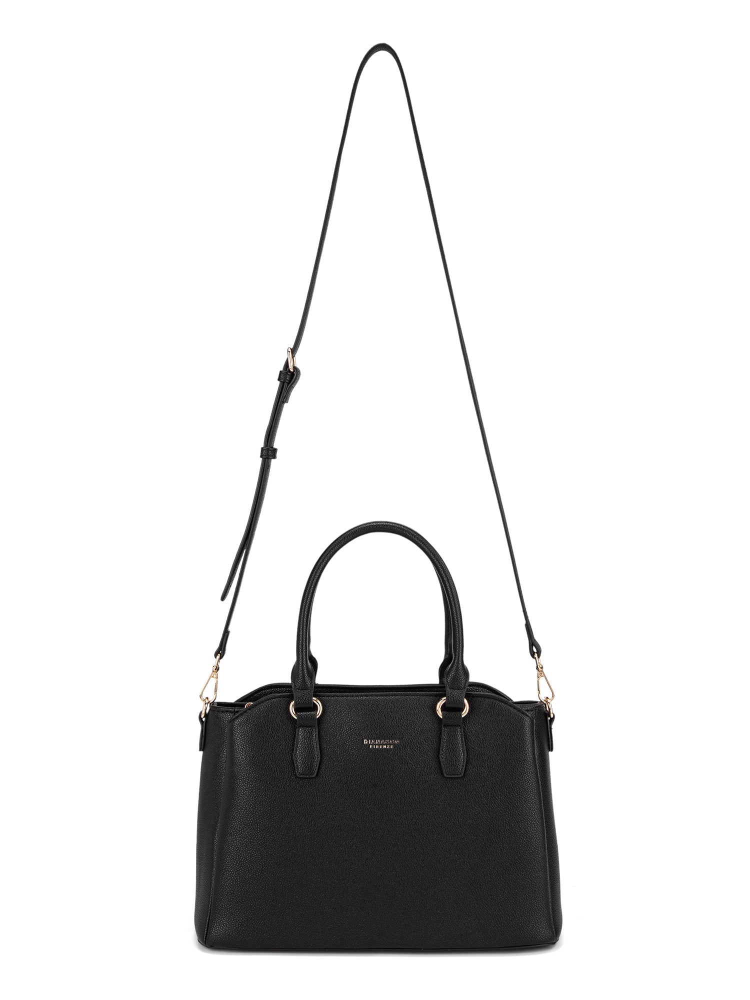 Borsa a mano da donna 100% pelle vegana PU 711-5PT-BLACK Diana&co