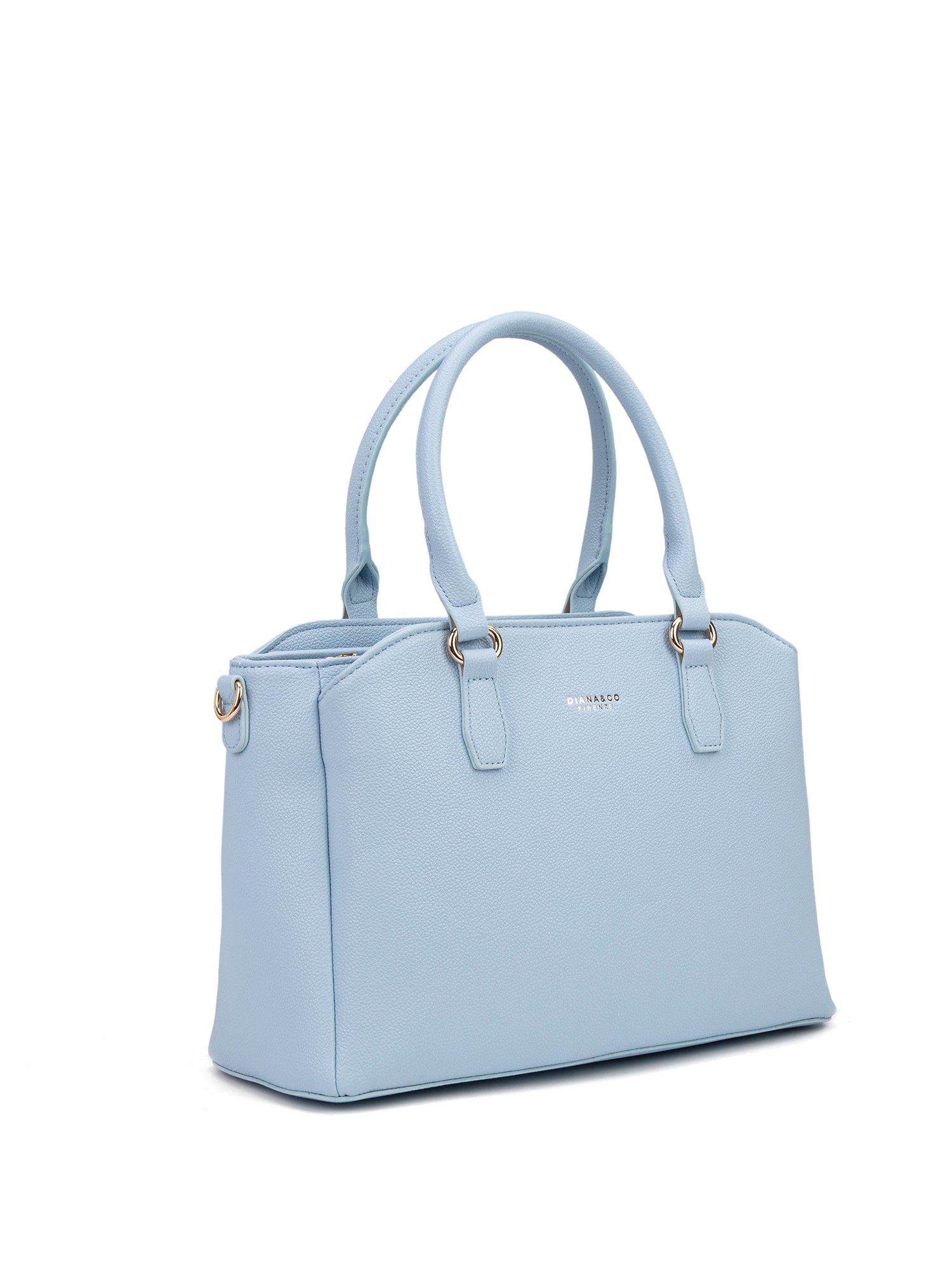 Borsa a mano da donna 100% pelle vegana PU 711-5PT-LIGHT BLUE Diana&co