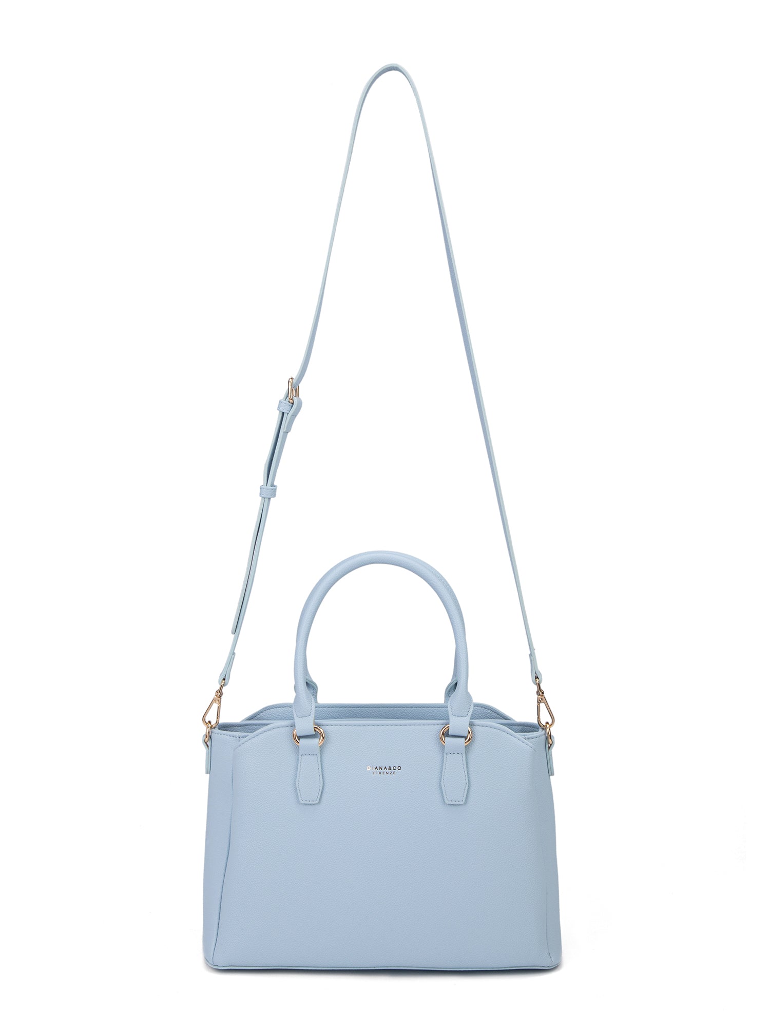 Borsa a mano da donna 100% pelle vegana PU 711-5PT-LIGHT BLUE Diana&co