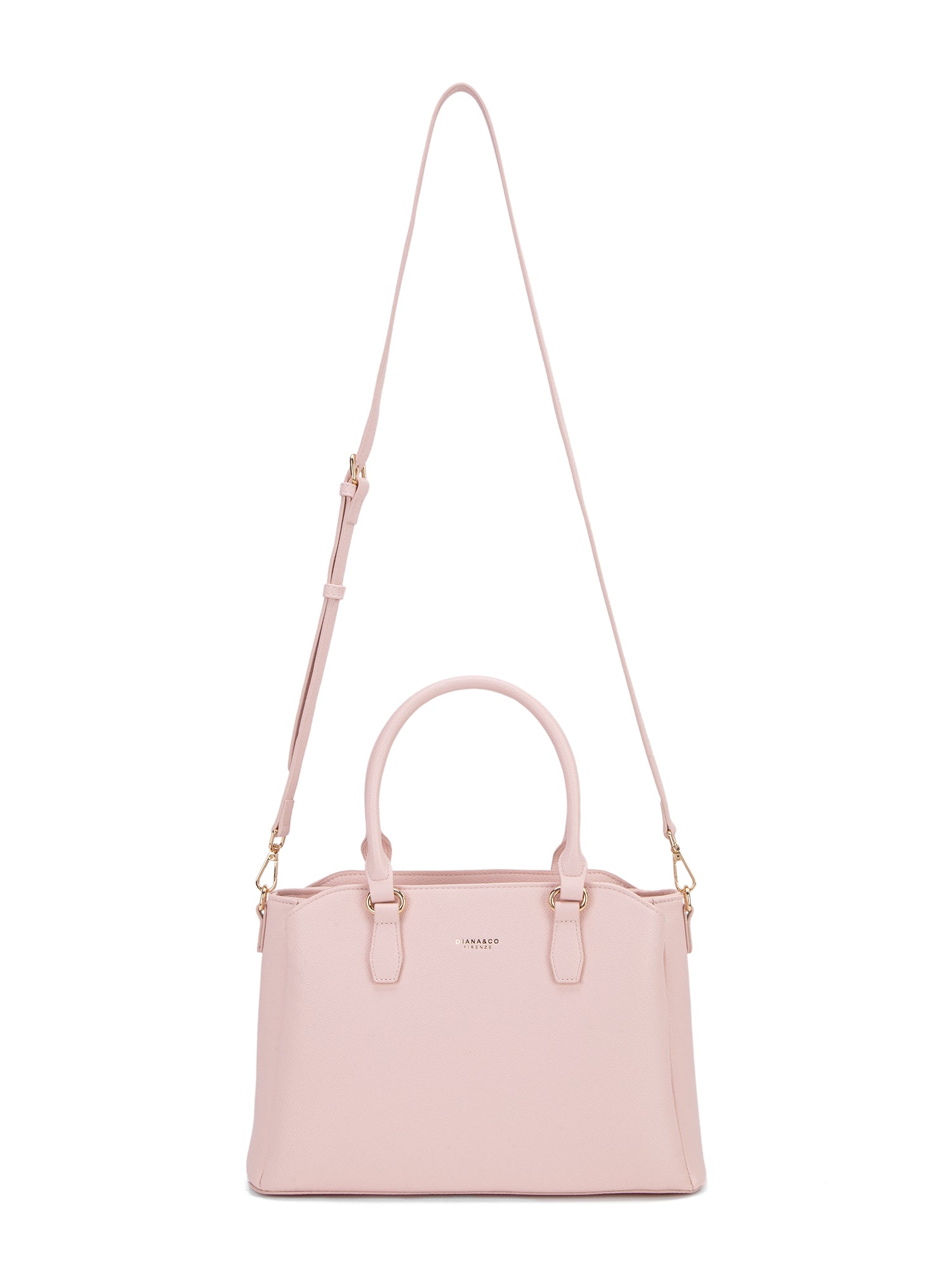 Borsa a mano da donna 100% pelle vegana PU 711-5PT-LIGHT PINK Diana&co