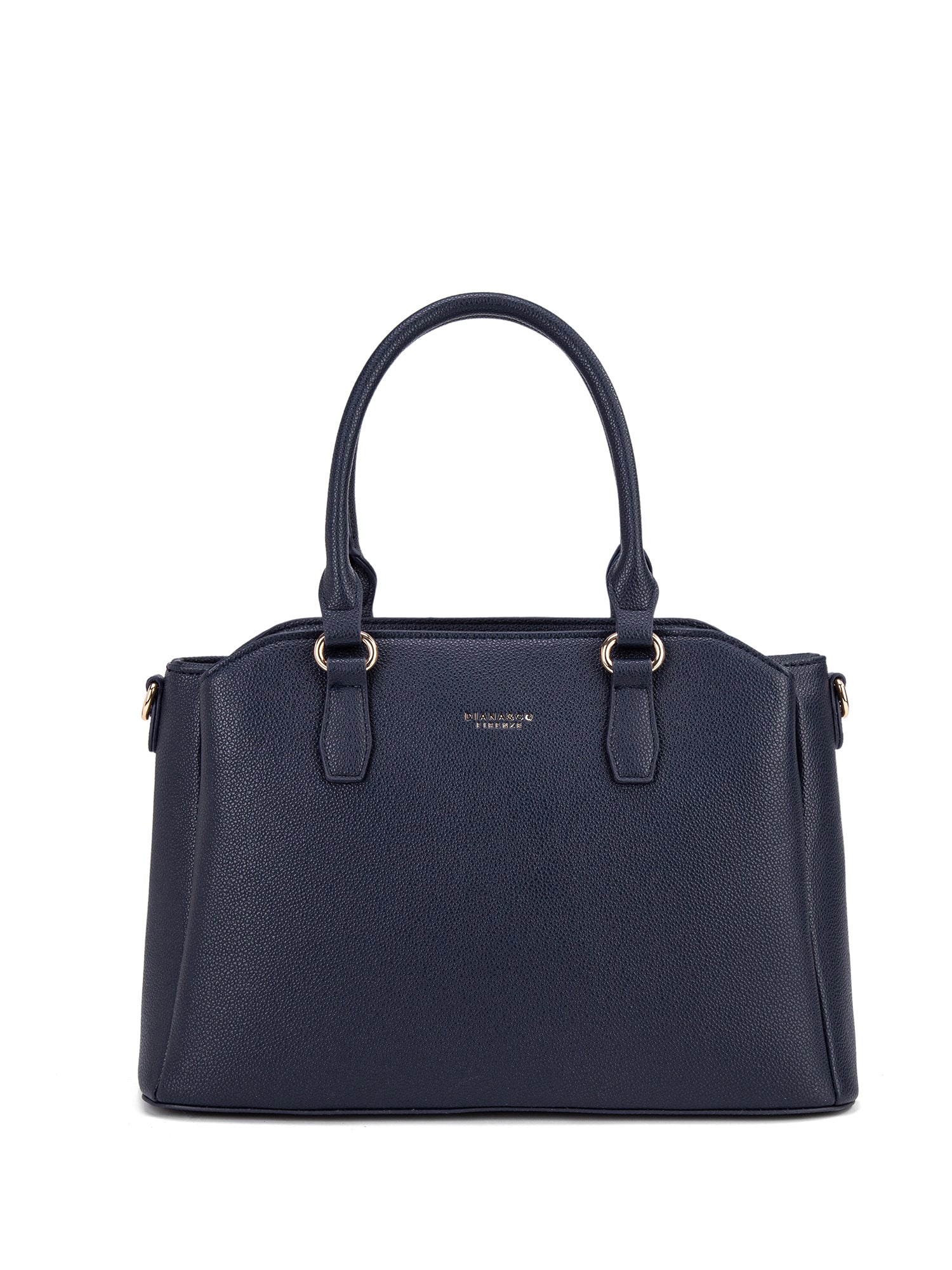 Borsa a mano da donna 100% pelle vegana PU 711-5PT-NAVY BLUE Diana&co