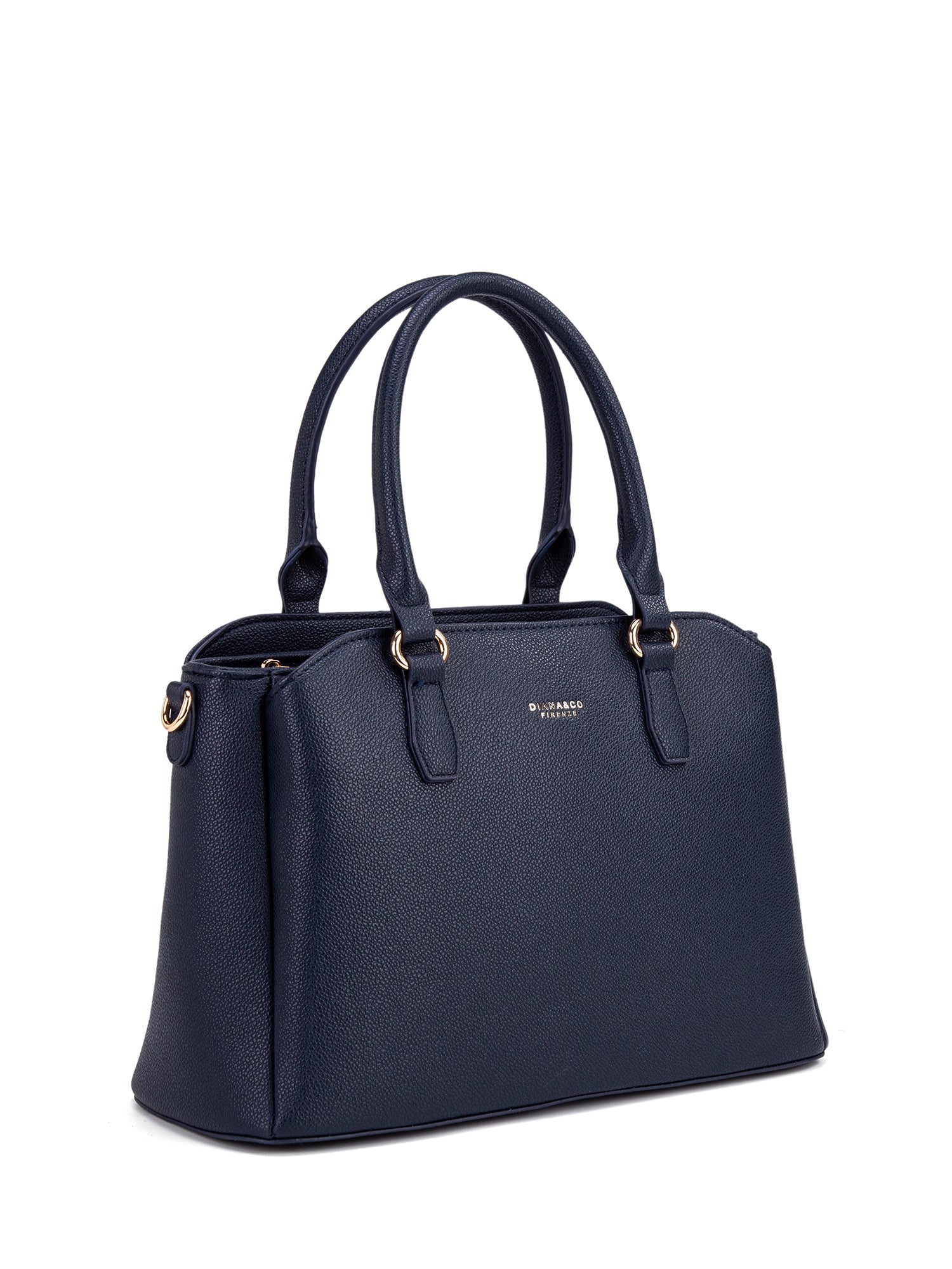 Borsa a mano da donna 100% pelle vegana PU 711-5PT-NAVY BLUE Diana&co