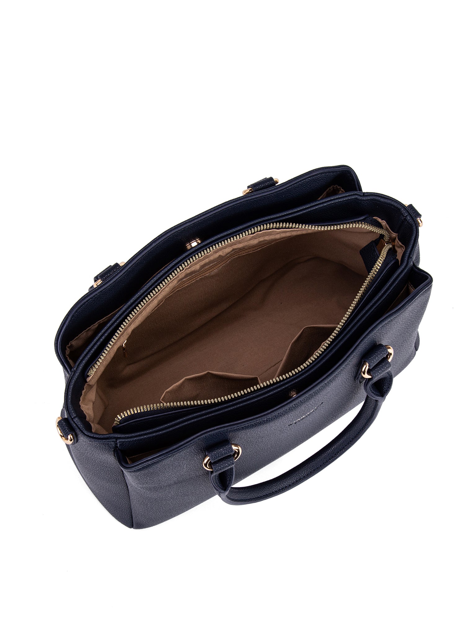 Borsa a mano da donna 100% pelle vegana PU 711-5PT-NAVY BLUE Diana&co