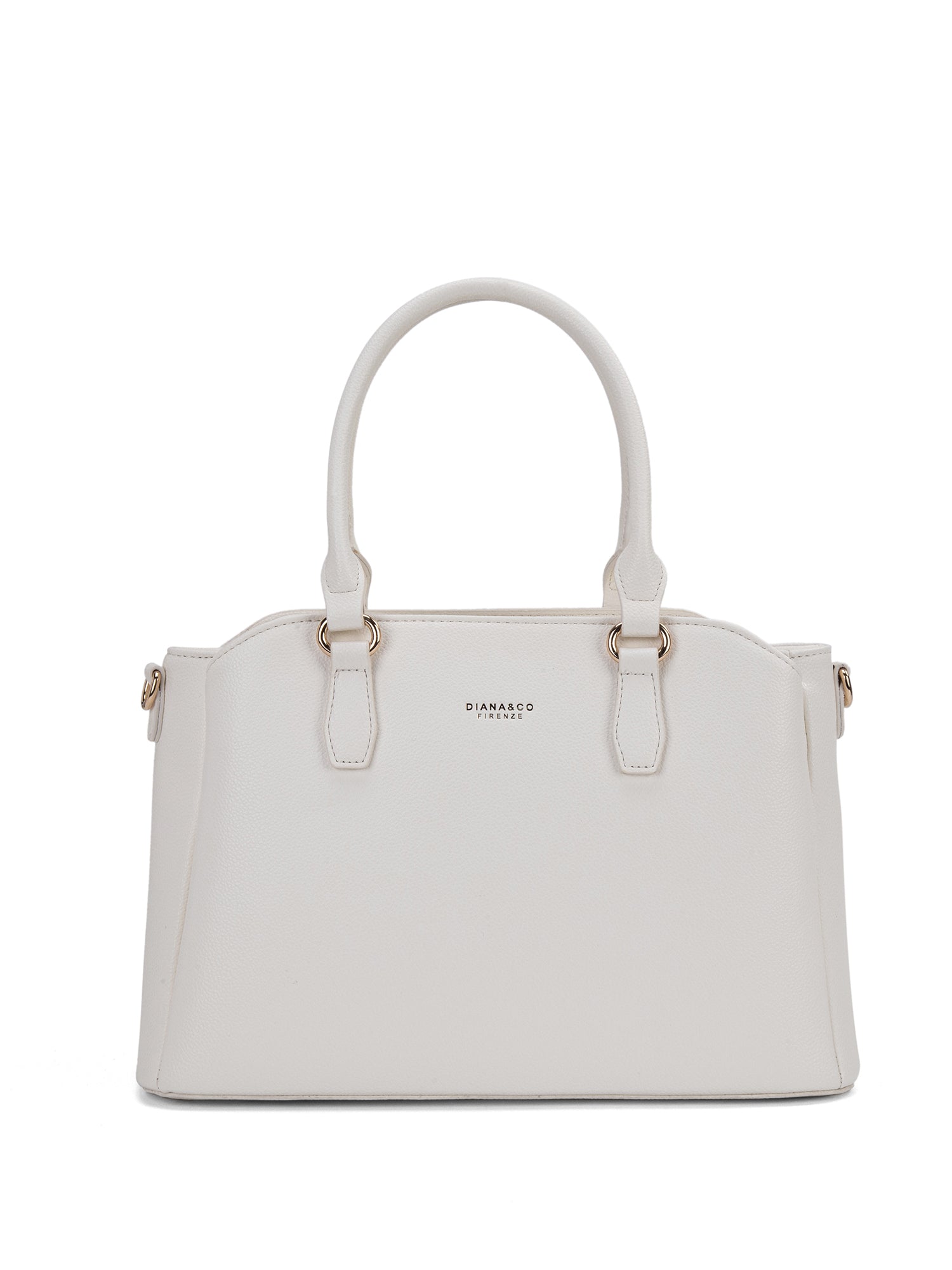 Borsa a mano da donna 100% pelle vegana PU 711-5PT-WHITE Diana&co