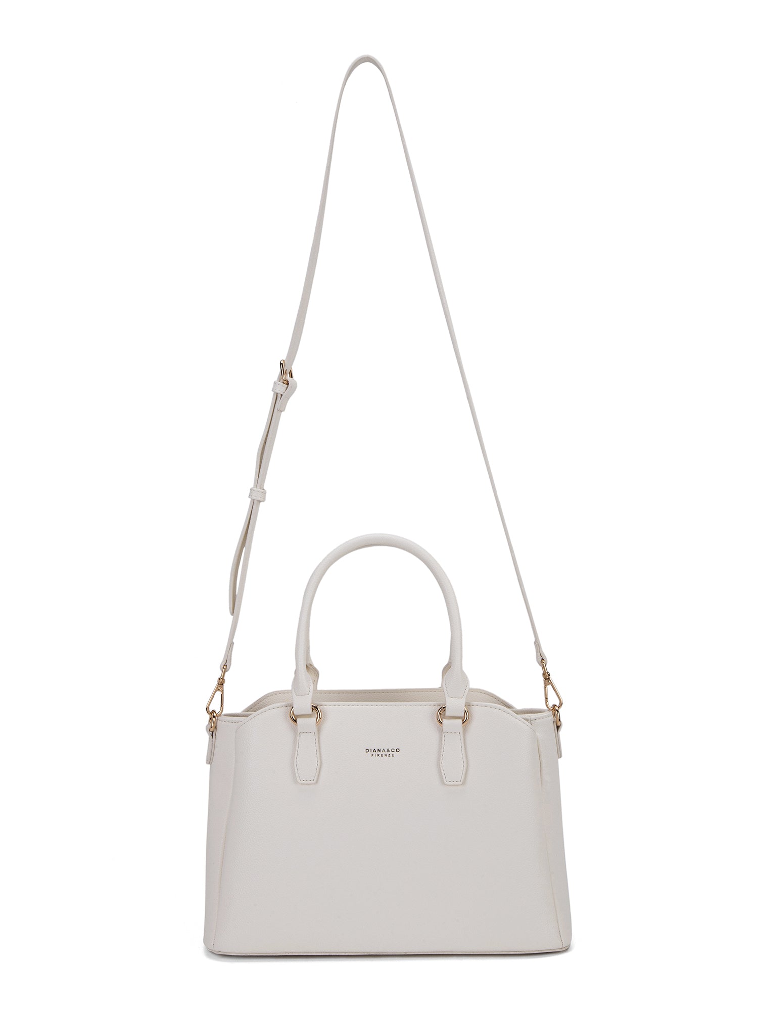 Borsa a mano da donna 100% pelle vegana PU 711-5PT-WHITE Diana&co