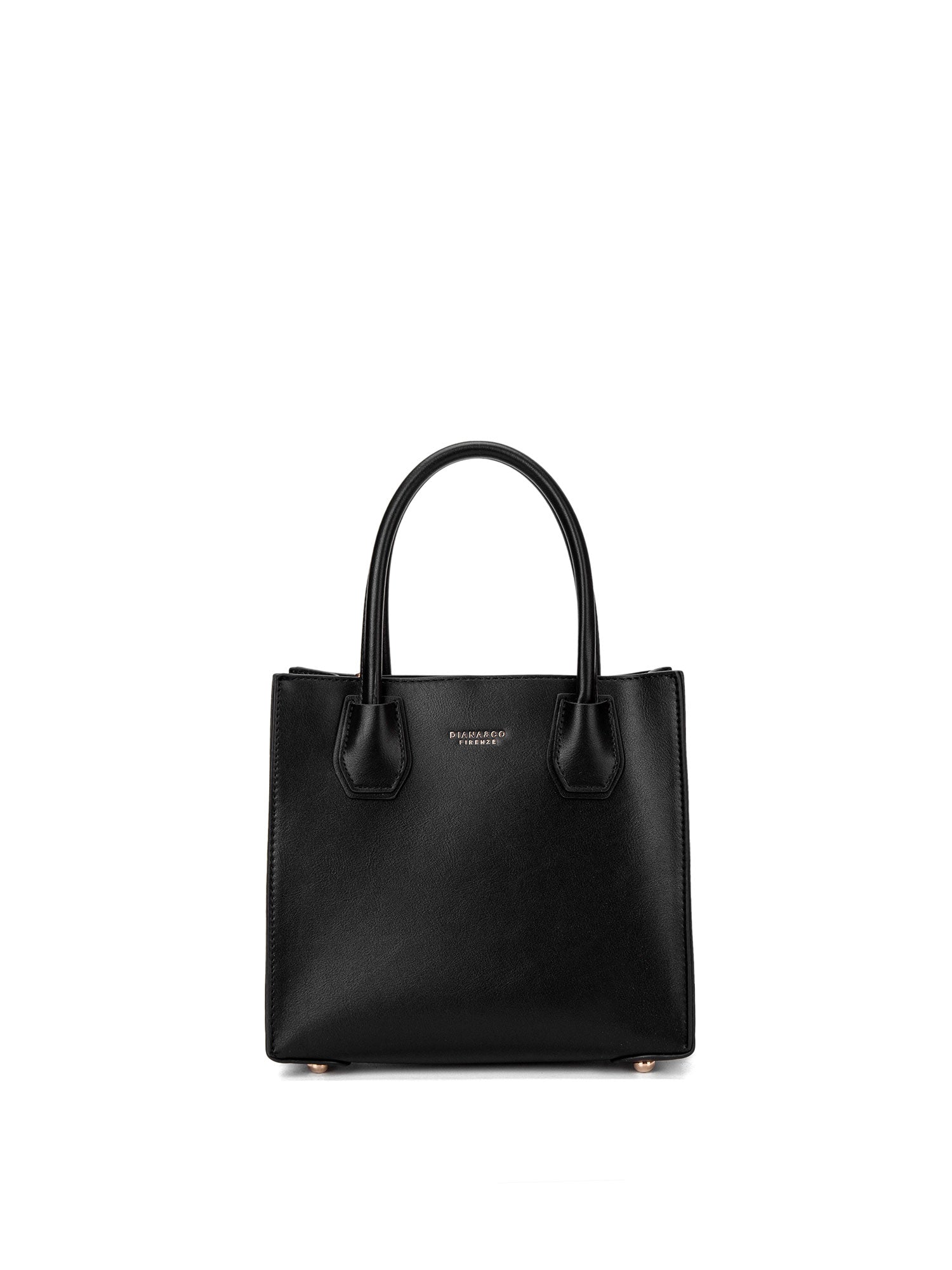 Borsa a mano da donna 100% pelle vegana PU 713-1PT-BLACK Diana&co