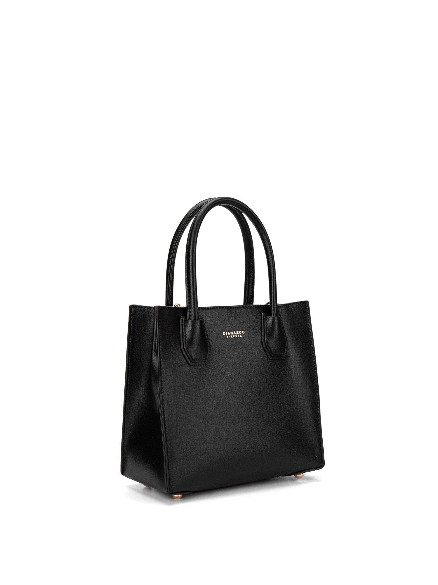 Borsa a mano da donna 100% pelle vegana PU 713-1PT-BLACK Diana&co