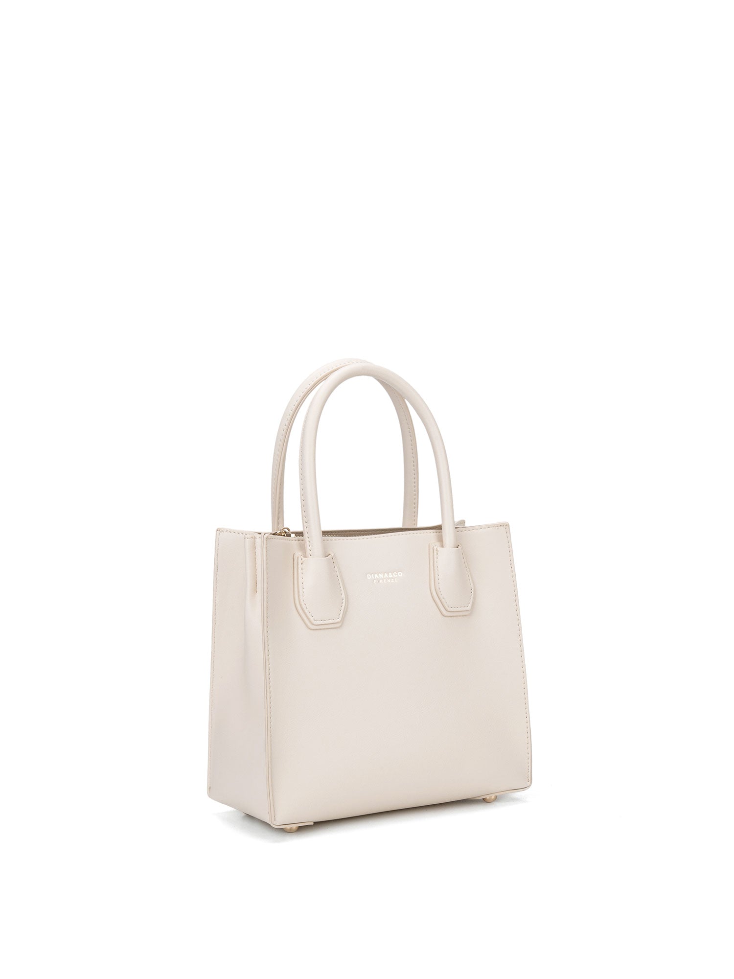 Borsa a mano da donna 100% pelle vegana PU 713-1PT-CREAM Diana&co