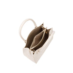 Borsa a mano da donna 100% pelle vegana PU 713-1PT-CREAM Diana&co