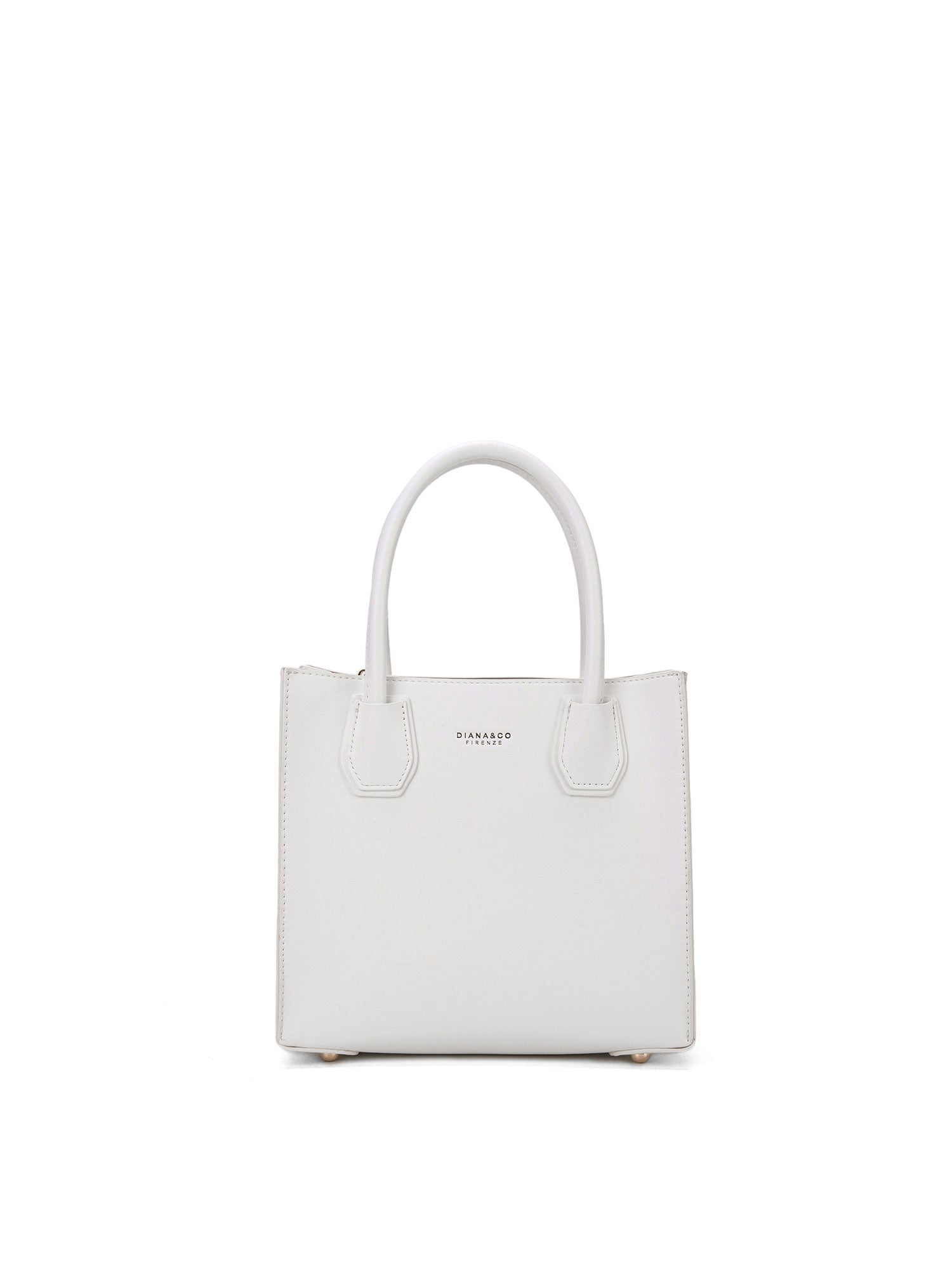 Borsa a mano da donna 100% pelle vegana PU 713-1PT-WHITE Diana&co