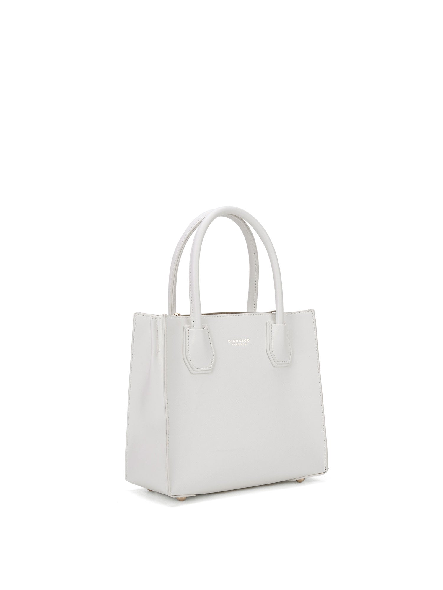 Borsa a mano da donna 100% pelle vegana PU 713-1PT-WHITE Diana&co