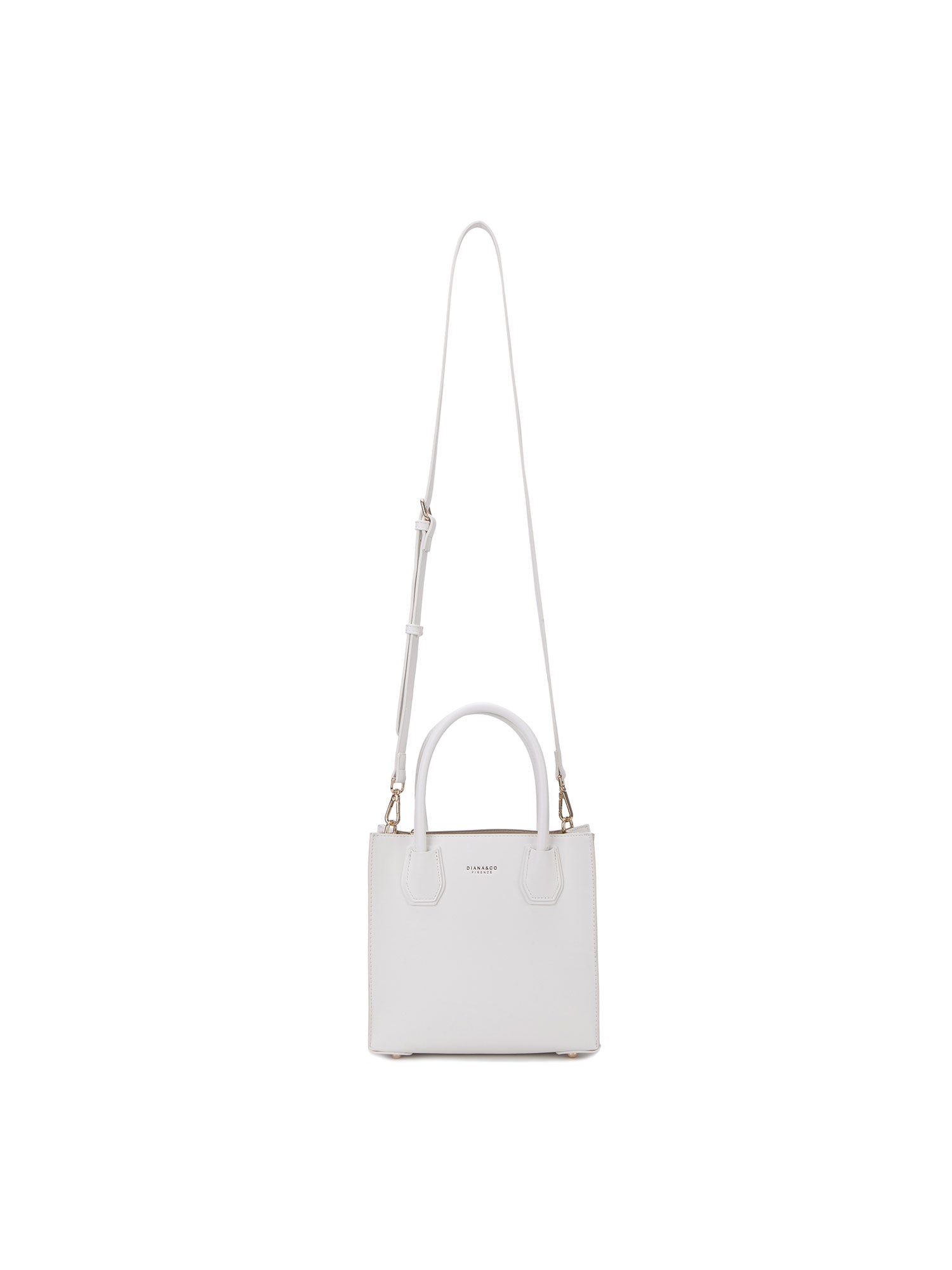 Borsa a mano da donna 100% pelle vegana PU 713-1PT-WHITE Diana&co