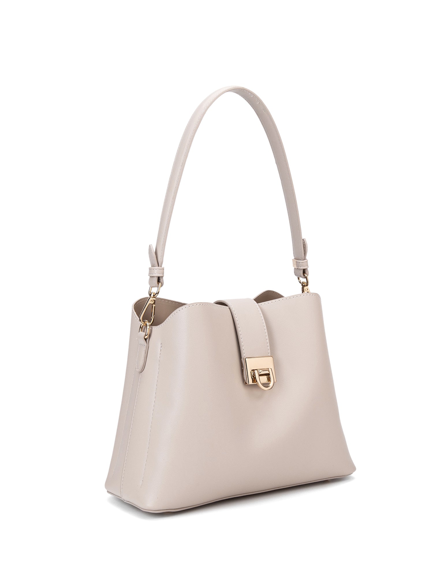 Borsa a spalla da donna 100% pelle vegana PU 713-3PT-BEIGE Diana&co