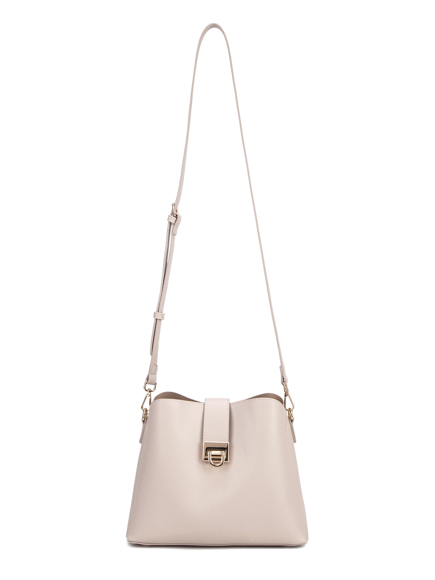 Borsa a spalla da donna 100% pelle vegana PU 713-3PT-BEIGE Diana&co