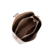 Borsa a spalla da donna 100% pelle vegana PU 713-3PT-BEIGE Diana&co