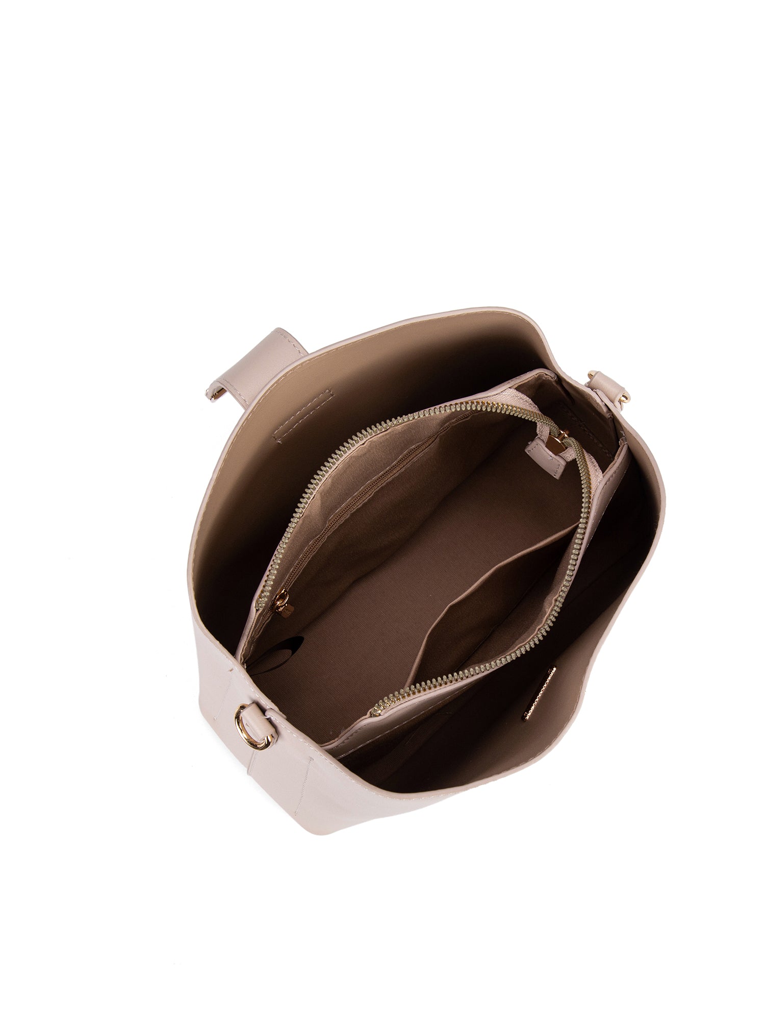 Borsa a spalla da donna 100% pelle vegana PU 713-3PT-BEIGE Diana&co