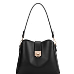 Borsa a spalla da donna 100% pelle vegana PU 713-3PT-BLACK Diana&co