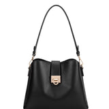 Borsa a spalla da donna 100% pelle vegana PU 713-3PT-BLACK Diana&co
