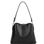 Borsa a spalla da donna 100% pelle vegana PU 713-3PT-BLACK Diana&co