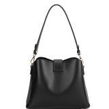 Borsa a spalla da donna 100% pelle vegana PU 713-3PT-BLACK Diana&co