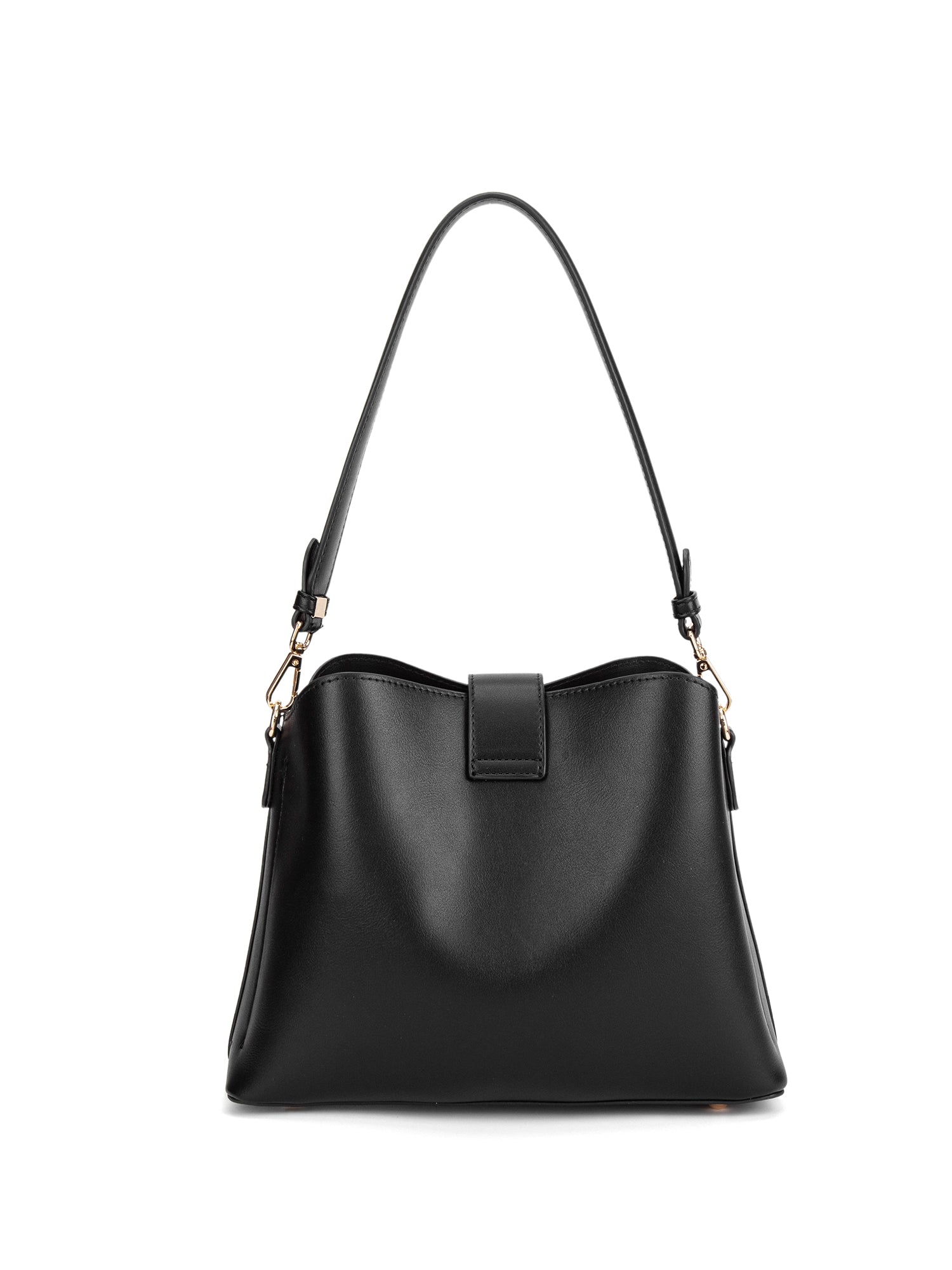 Borsa a spalla da donna 100% pelle vegana PU 713-3PT-BLACK Diana&co