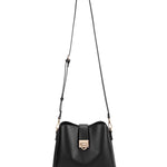 Borsa a spalla da donna 100% pelle vegana PU 713-3PT-BLACK Diana&co