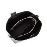 Borsa a spalla da donna 100% pelle vegana PU 713-3PT-BLACK Diana&co