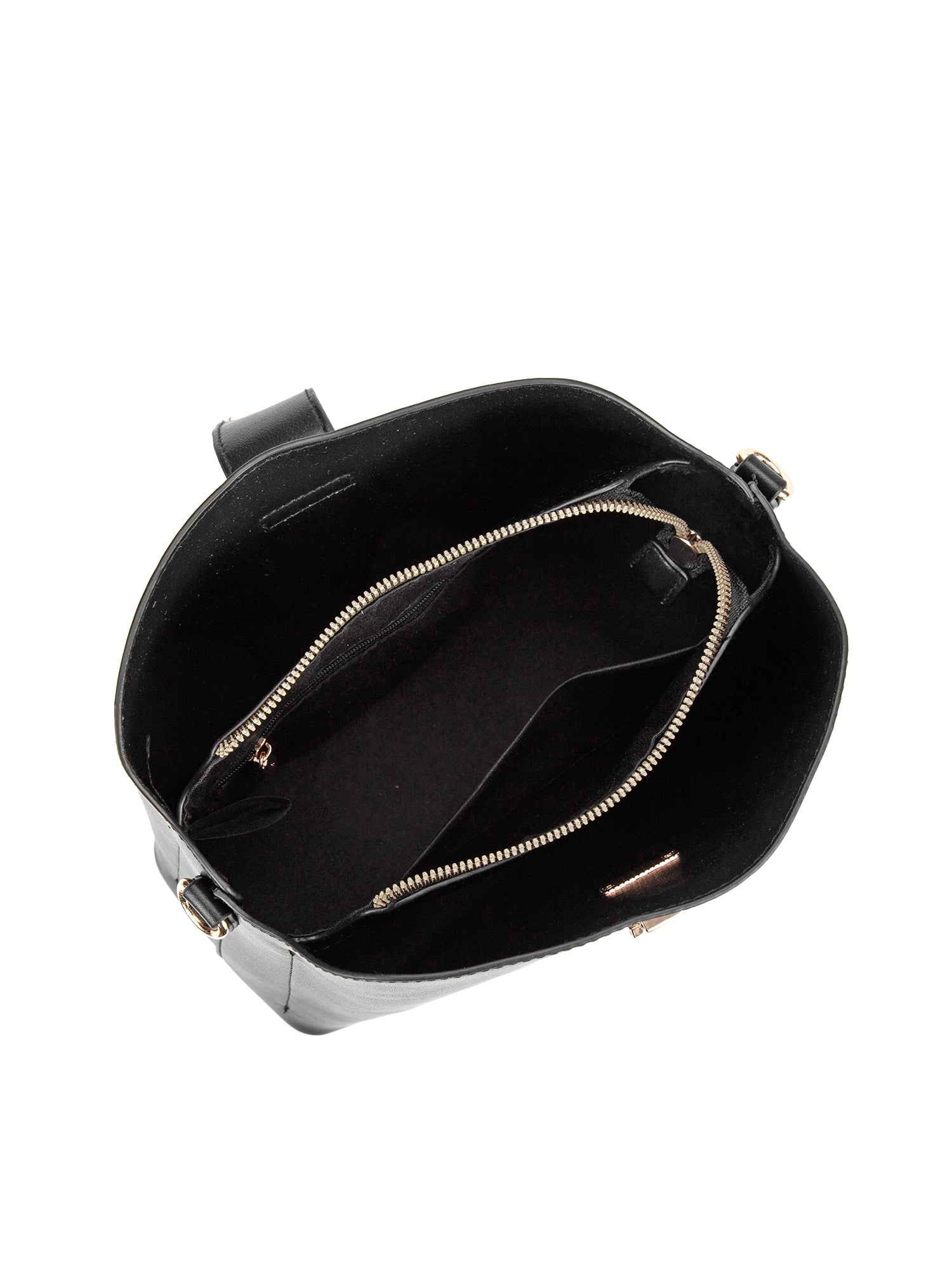 Borsa a spalla da donna 100% pelle vegana PU 713-3PT-BLACK Diana&co