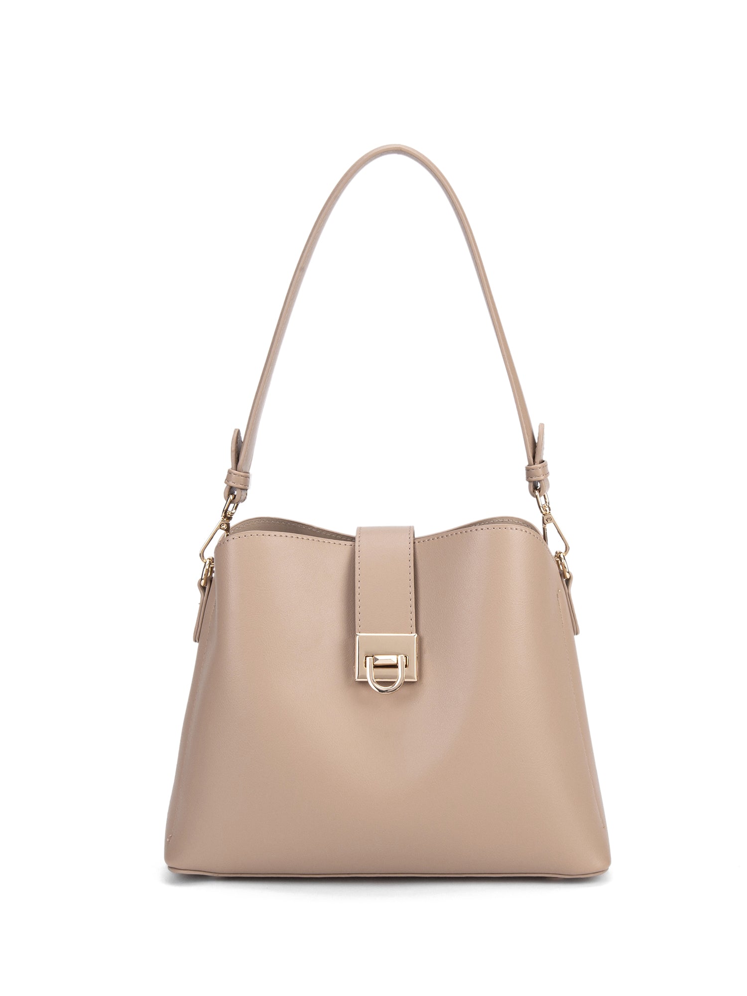 Borsa a spalla da donna 100% pelle vegana PU 713-3PT-CAFFELATTE Diana&co
