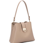 Borsa a spalla da donna 100% pelle vegana PU 713-3PT-CAFFELATTE Diana&co