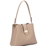 Borsa a spalla da donna 100% pelle vegana PU 713-3PT-CAFFELATTE Diana&co
