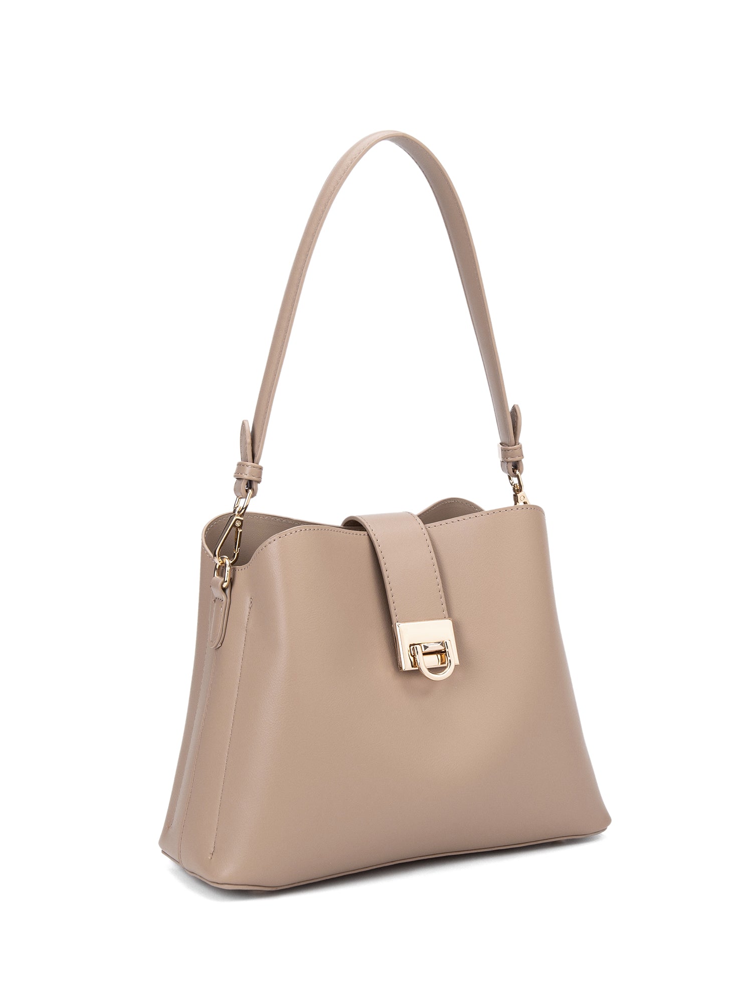 Borsa a spalla da donna 100% pelle vegana PU 713-3PT-CAFFELATTE Diana&co
