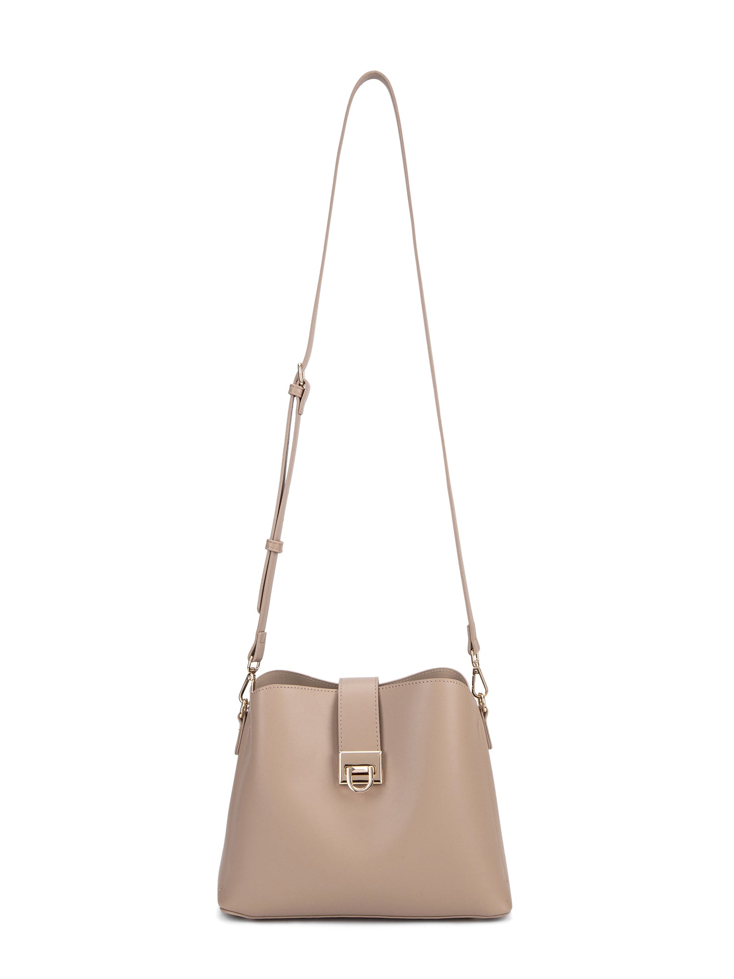 Borsa a spalla da donna 100% pelle vegana PU 713-3PT-CAFFELATTE Diana&co