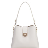 Borsa a spalla da donna 100% pelle vegana PU 713-3PT-IVORY Diana&co