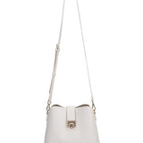 Borsa a spalla da donna 100% pelle vegana PU 713-3PT-IVORY Diana&co