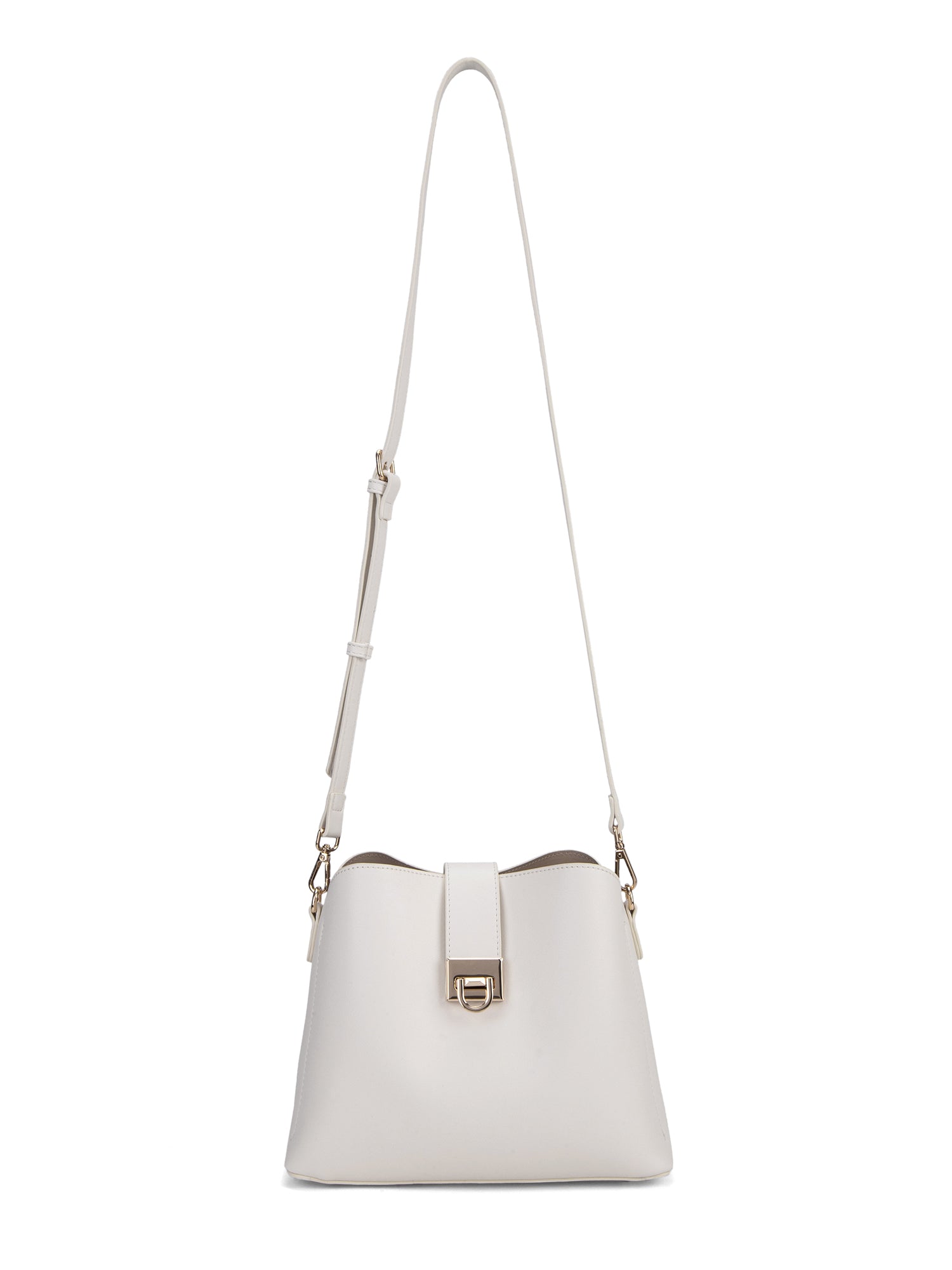 Borsa a spalla da donna 100% pelle vegana PU 713-3PT-IVORY Diana&co